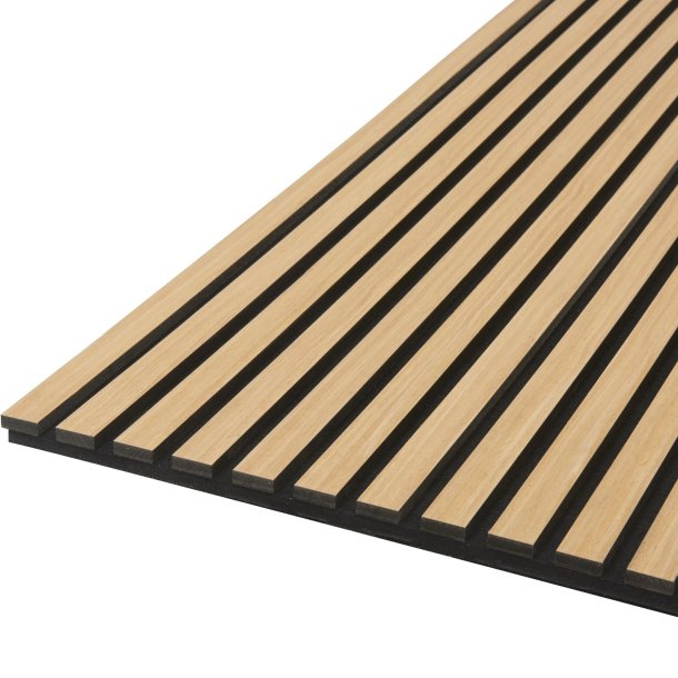 Fibrotech Quanti akustikpanel 18x520x2440 mm light oak m/sort polyester