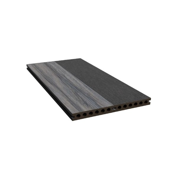 Heimdal komposit to-sidet terrassebrdder fra Kirkedal. Black/Grey 22x130x6000 mm