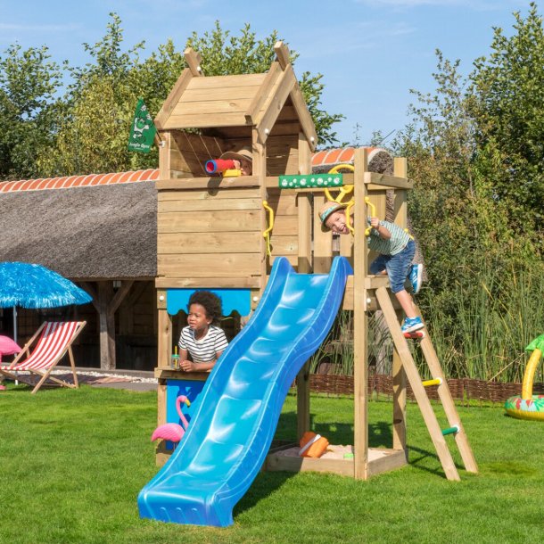 Jungle Gym Resort legetrn komplet inkl. bl rutschebane