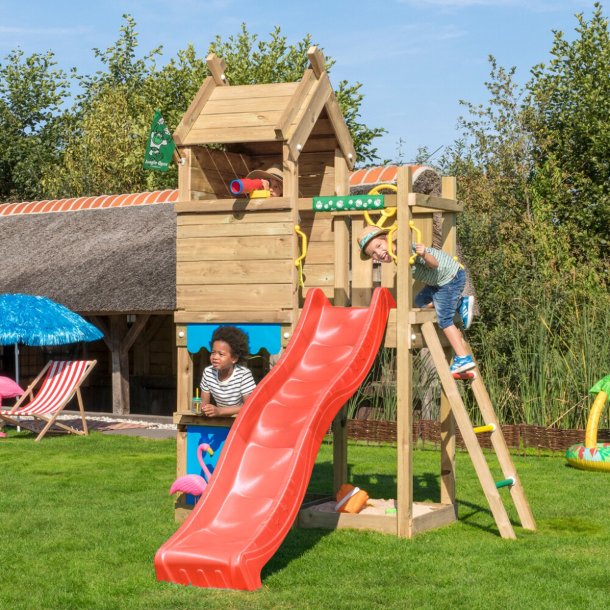 Jungle Gym Resort legetrn komplet inkl. rd rutschebane