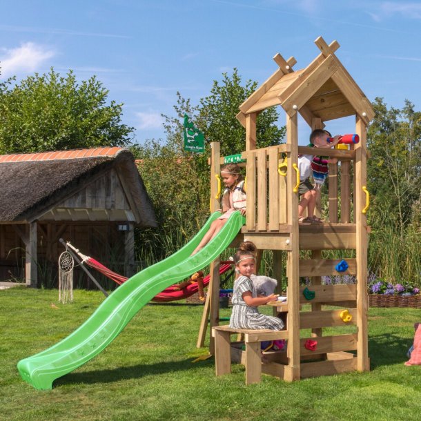 Jungle Gym Teepee legetrn komplet inkl. grn rutschebane